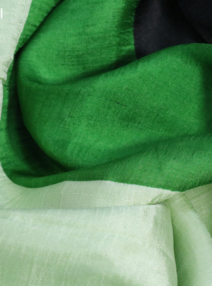 Bishnupuri silk saree pista green and green with butta prints and printed border