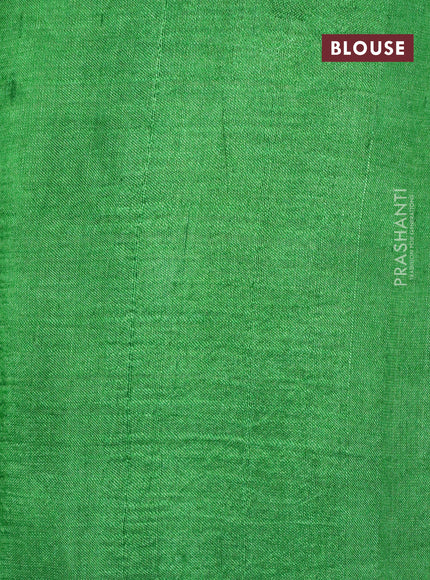 Bishnupuri silk saree pista green and green with butta prints and printed border