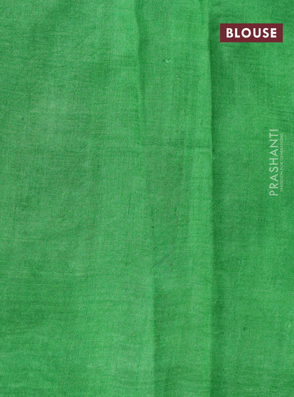 Bishnupuri silk saree pista green and green with butta prints and printed border