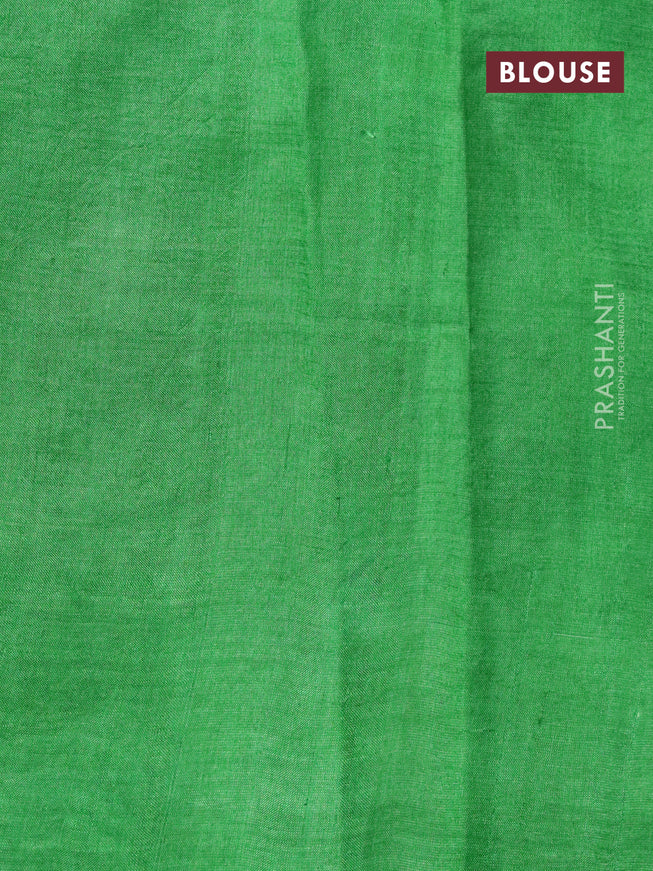 Bishnupuri silk saree pista green and green with butta prints and printed border