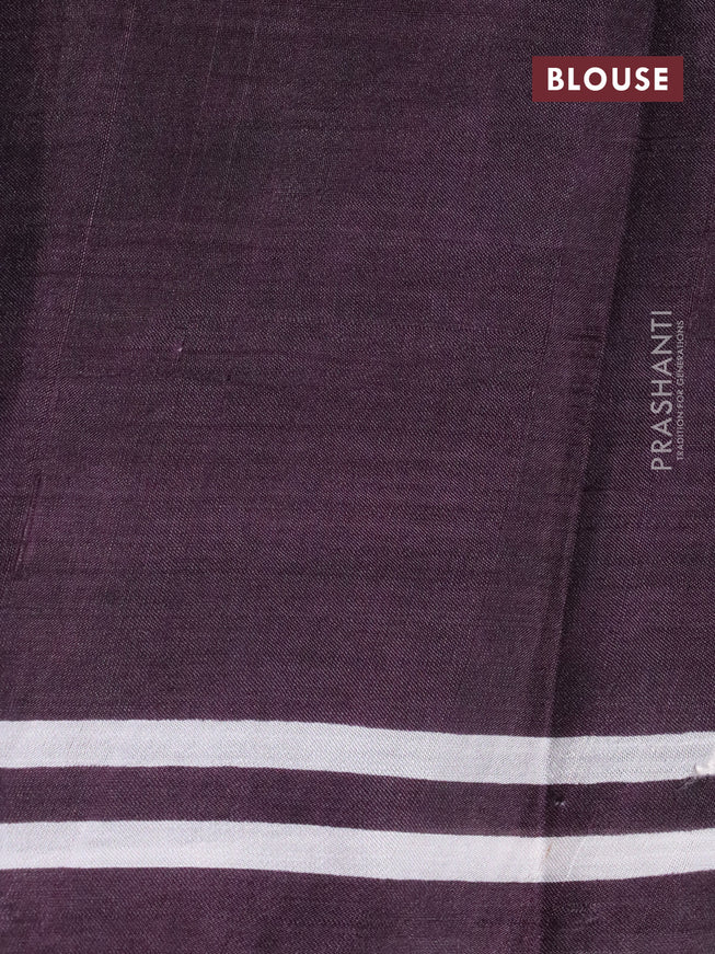 Bishnupuri silk saree deep wine shade and pink with plain body and printed border