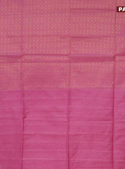 Munga jacquard saree pink with allover geometric zari weaves & sequin work pallu and zari woven border