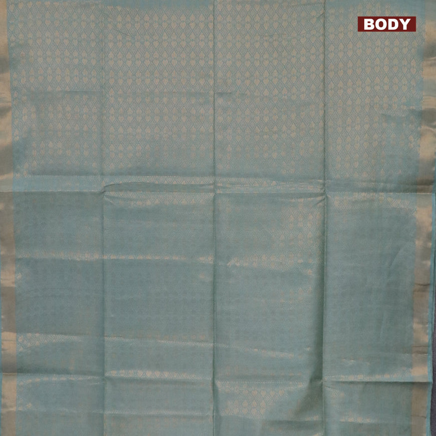 Munga jacquard saree pastel blue shade with allover geometric zari weaves & sequin work pallu and zari woven border