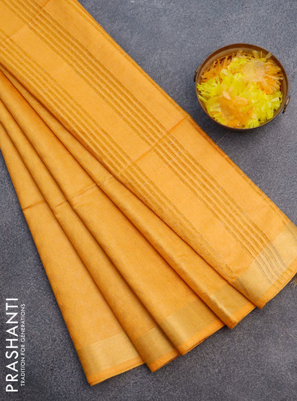 Munga jacquard saree mango yellow with allover zig zag zari weaves and zari woven border