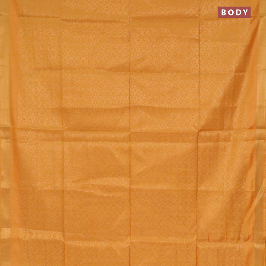 Munga jacquard saree mango yellow with allover zari weaves and zari woven border