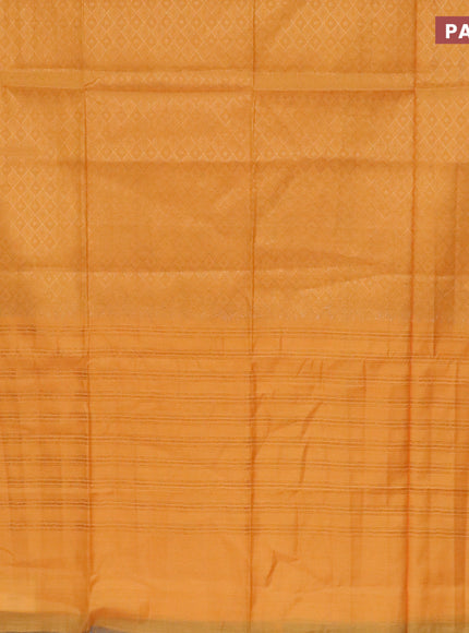 Munga jacquard saree mango yellow with allover zari weaves and zari woven border