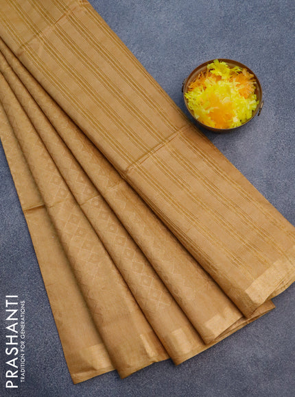 Munga jacquard saree mustard shade with allover zari weaves and zari woven border