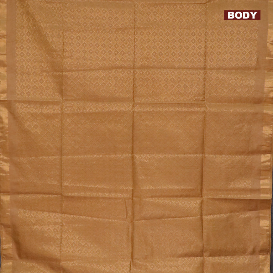 Munga jacquard saree mustard shade with allover zari weaves and zari woven border