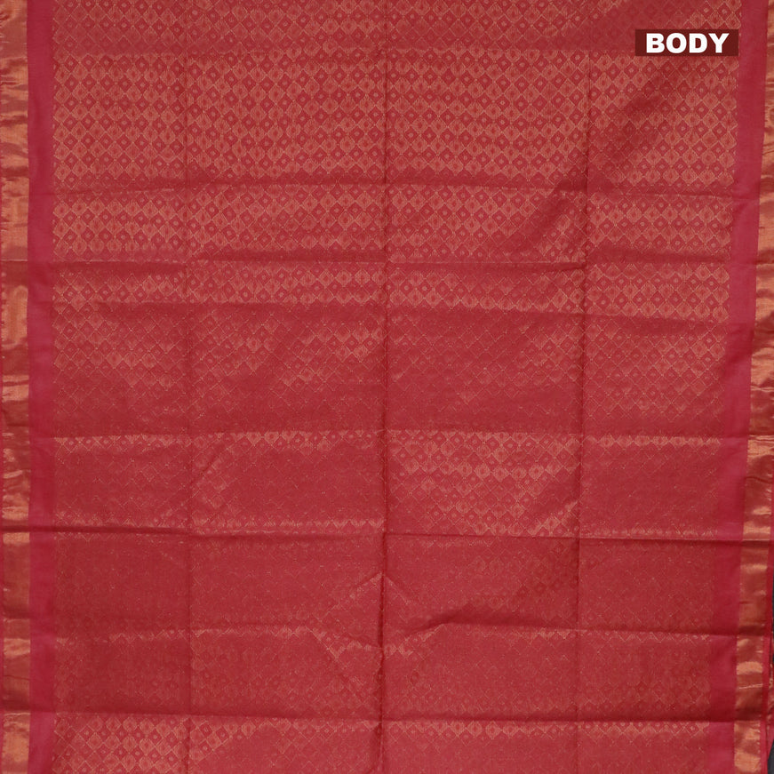 Munga jacquard saree red shade with allover zari weaves and zari woven border