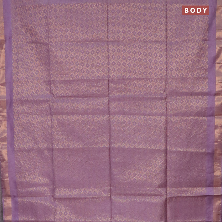 Munga jacquard saree mild lavender shade with allover zari weaves and zari woven border