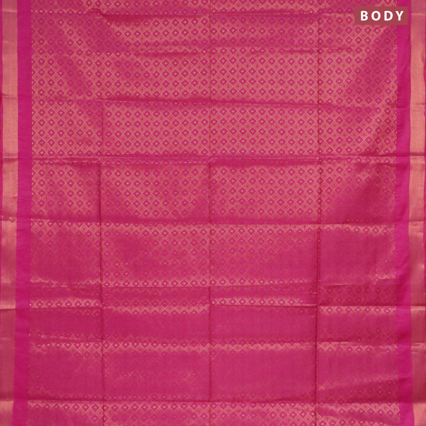 Munga jacquard saree pink with allover zari weaves and zari woven border