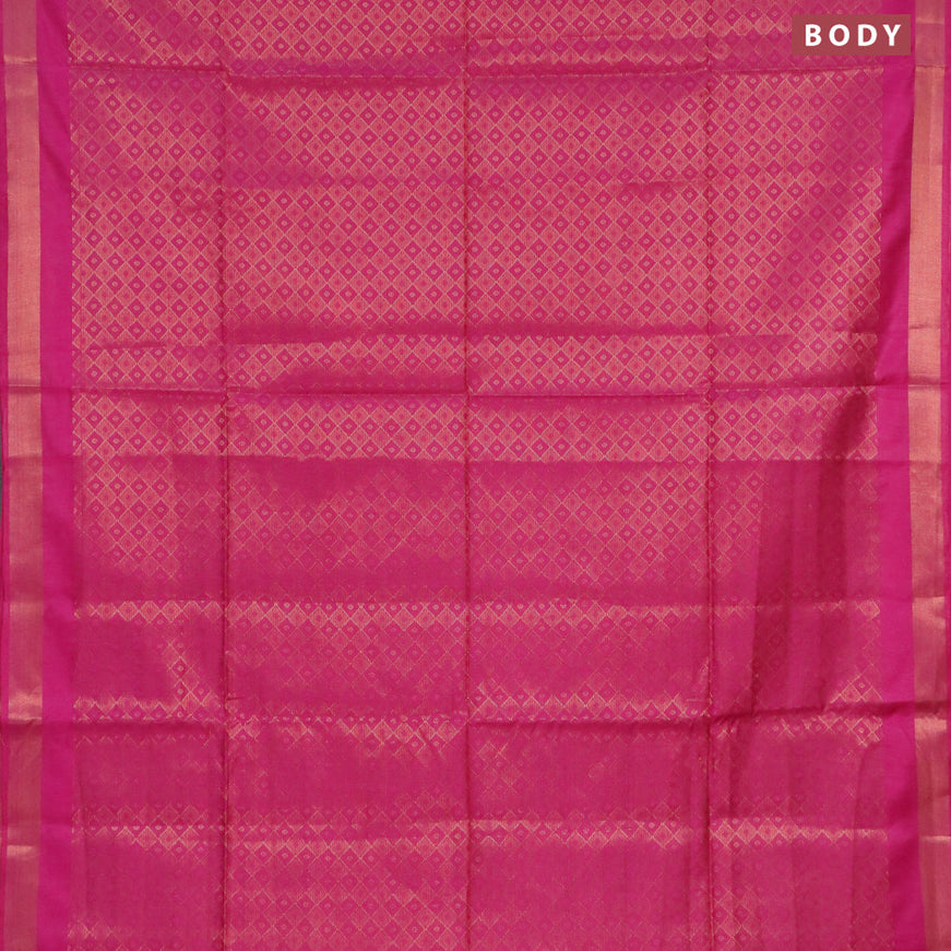 Munga jacquard saree pink with allover zari weaves and zari woven border