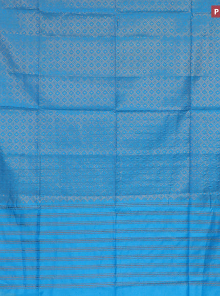 Munga jacquard saree light blue with allover zari weaves and zari woven border