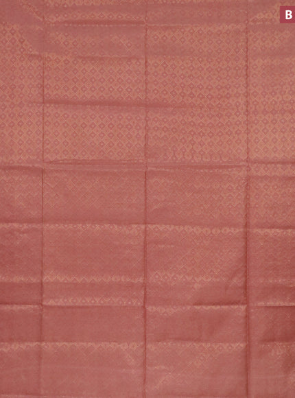 Munga jacquard saree peach shade with allover zari weaves and zari woven border