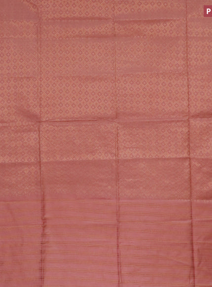 Munga jacquard saree peach shade with allover zari weaves and zari woven border