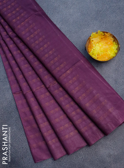 Munga jacquard saree deep purple with allover zari weaves and sequin work pallu