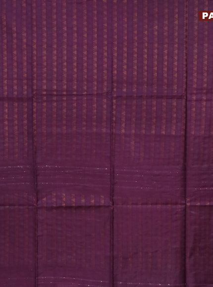 Munga jacquard saree deep purple with allover zari weaves and sequin work pallu