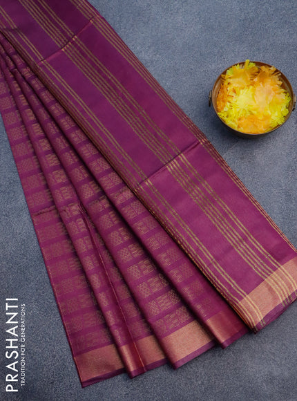 Munga jacquard saree pueple with allover geometric zari weaves and zari woven border