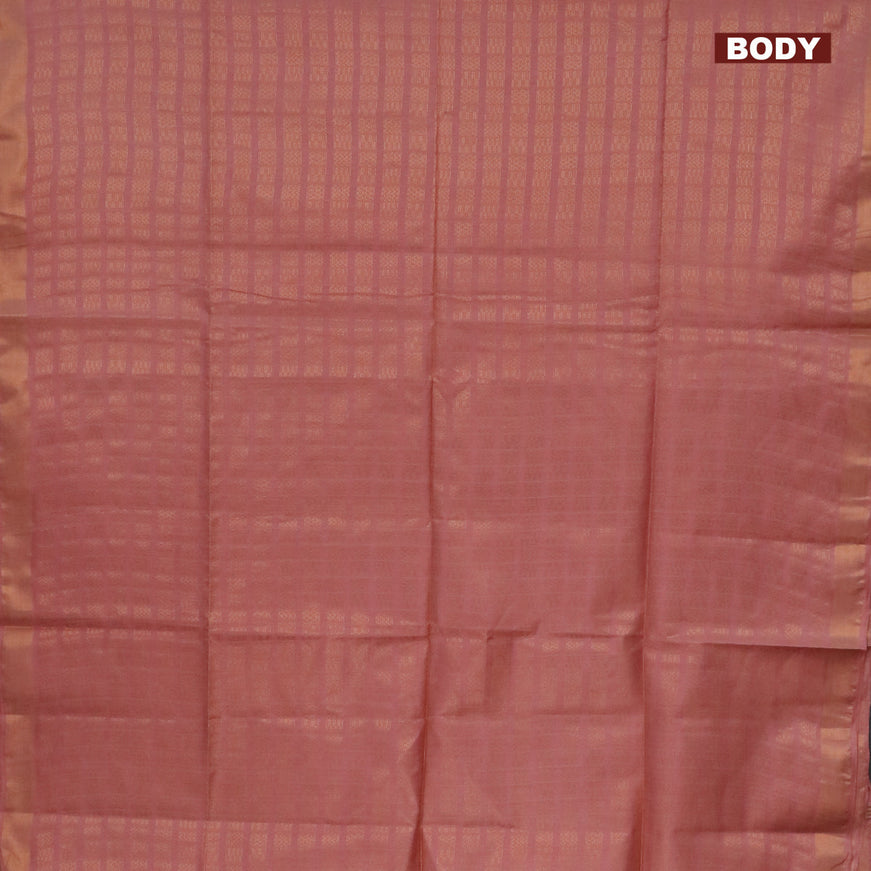 Munga jacquard saree pastel peach with allover geometric zari weaves and zari woven border