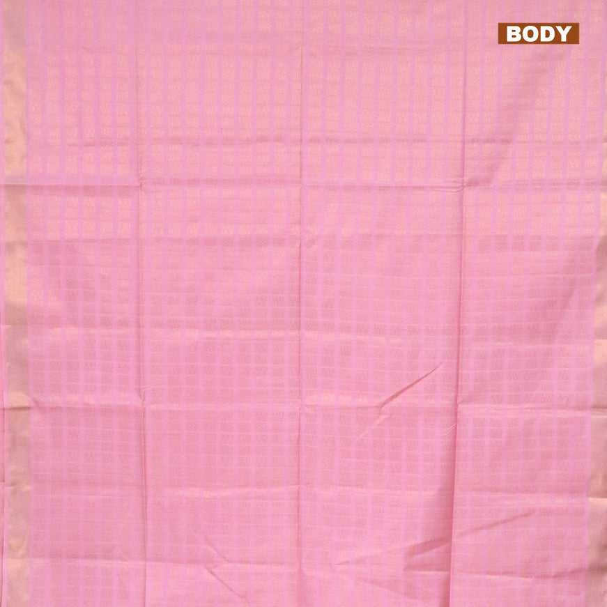 Munga jacquard saree light pink with allover geometric zari weaves and zari woven border