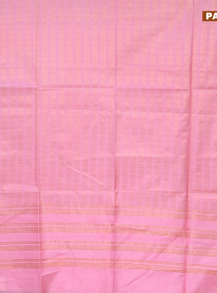 Munga jacquard saree light pink with allover geometric zari weaves and zari woven border