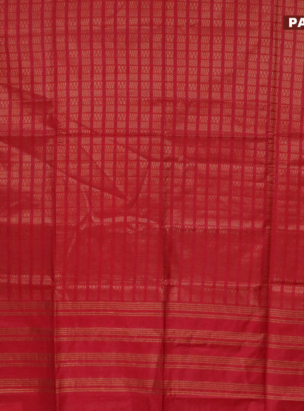 Munga jacquard saree red with allover geometric zari weaves and zari woven border