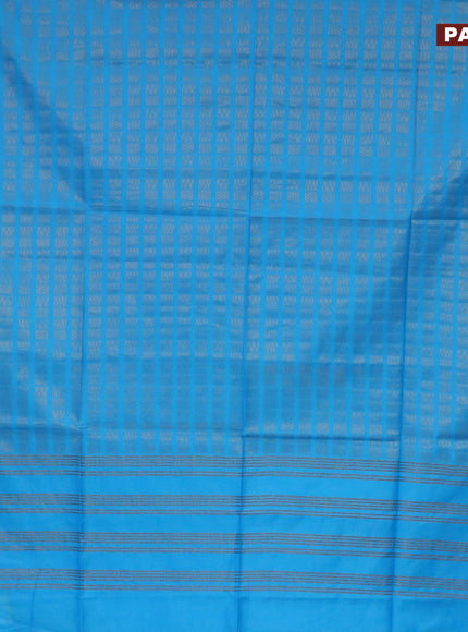 Munga jacquard saree light blue with allover geometric zari weaves and zari woven border