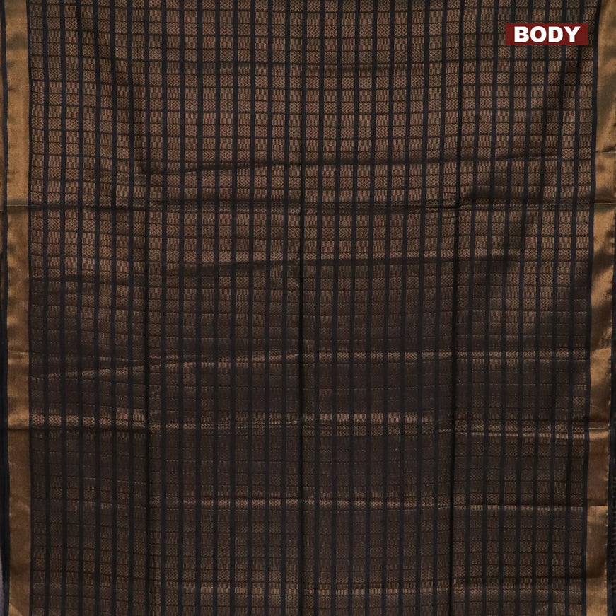 Munga jacquard saree black with allover geometric zari weaves and zari woven border