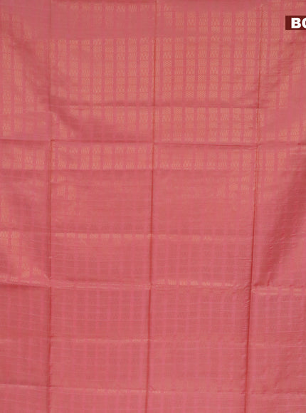 Munga jacquard saree peach shade with allover geometric zari weaves and zari woven border