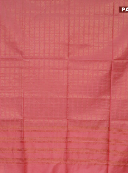 Munga jacquard saree peach shade with allover geometric zari weaves and zari woven border