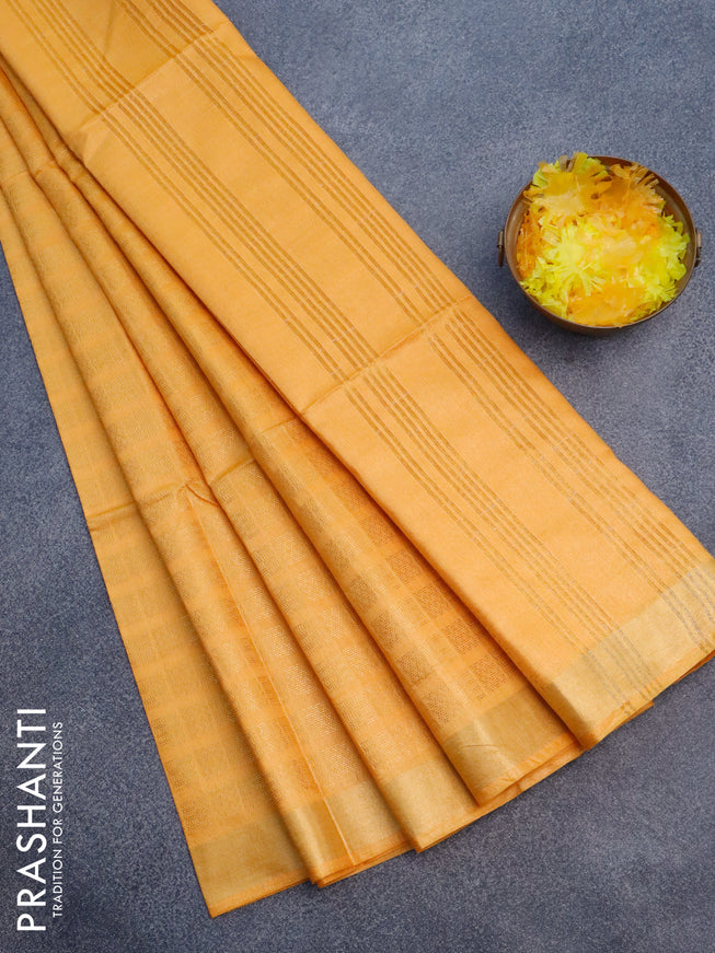 Munga jacquard saree mango yellow with allover geometric zari weaves and zari woven border