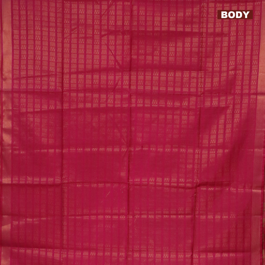 Munga jacquard saree dark pink with allover geometric zari weaves and zari woven border