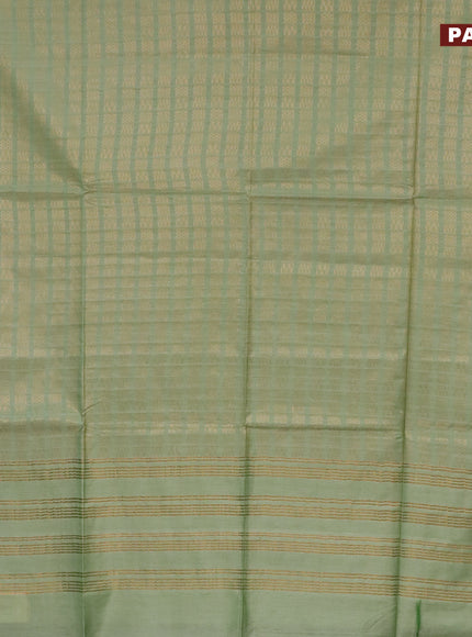 Munga jacquard saree pastel green with allover geometric zari weaves and zari woven border