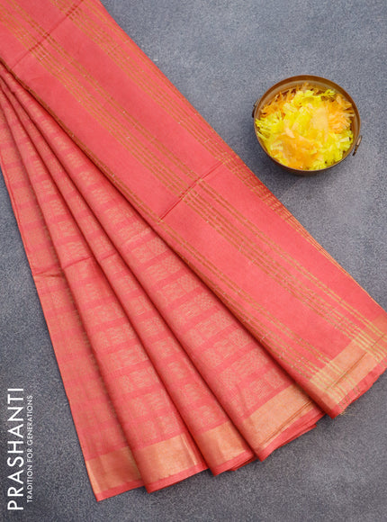 Munga jacquard saree red with allover geometric zari weaves and zari woven border