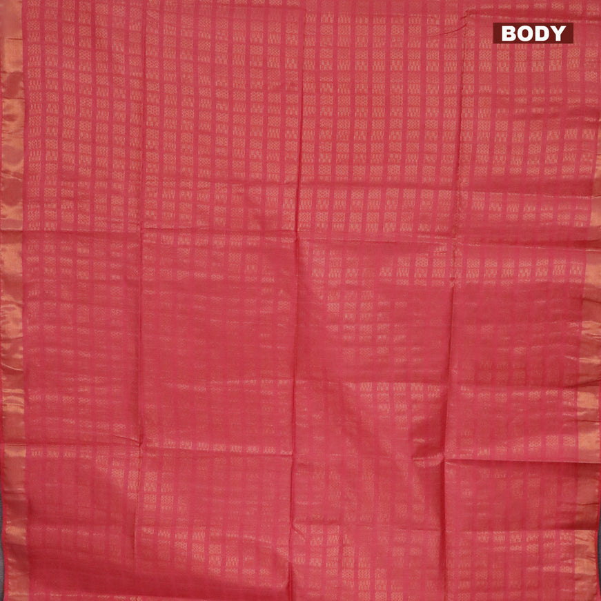 Munga jacquard saree red with allover geometric zari weaves and zari woven border