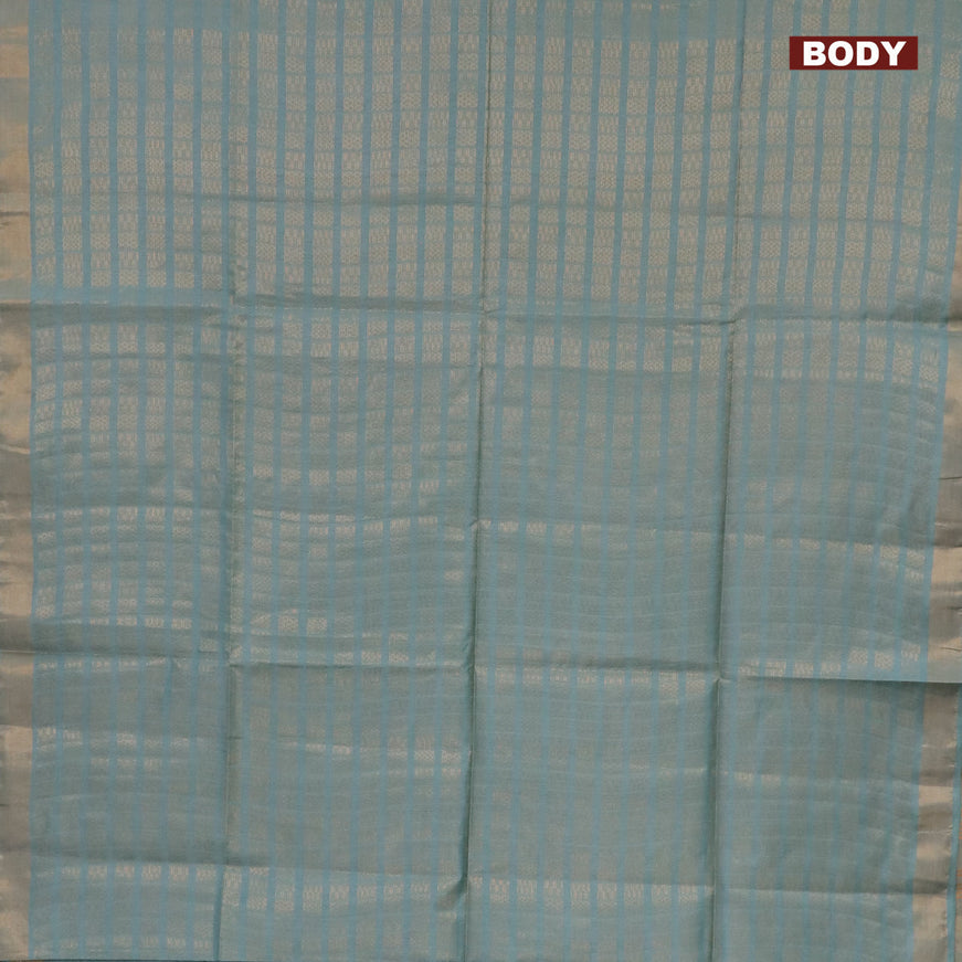 Munga jacquard saree pastel blue with allover geometric zari weaves and zari woven border