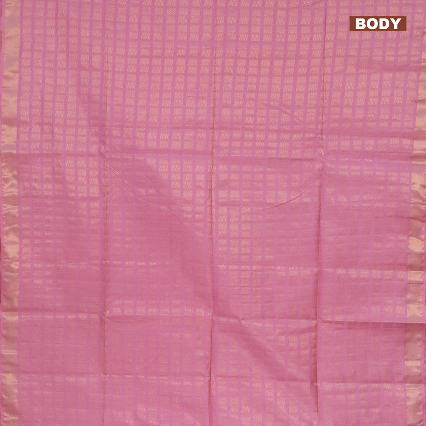 Munga jacquard saree lotus pink with allover geometric zari weaves and zari woven border