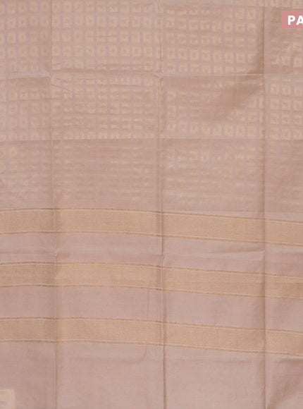 Munga jacquard saree beige with allover zari weaves and zari woven border