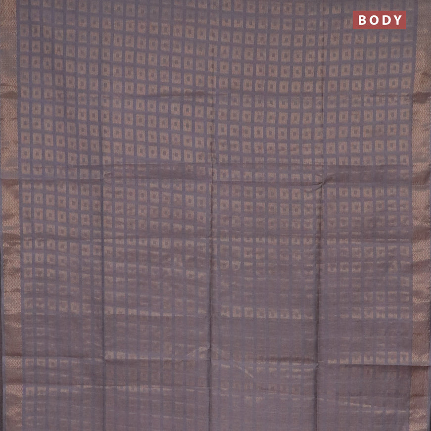 Munga jacquard saree grey with allover zari weaves and zari woven border