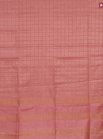 Munga jacquard saree peach pink with allover zari weaves and zari woven border