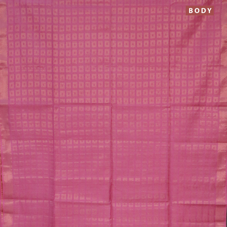 Munga jacquard saree pink shade with allover zari weaves and zari woven border