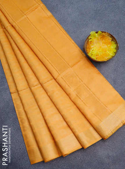 Munga jacquard saree mango yellow with allover zari weaves and zari woven border