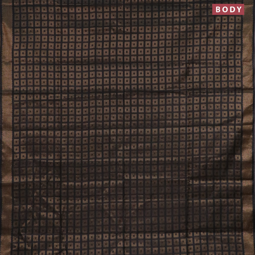 Munga jacquard saree black with allover zari weaves and zari woven border