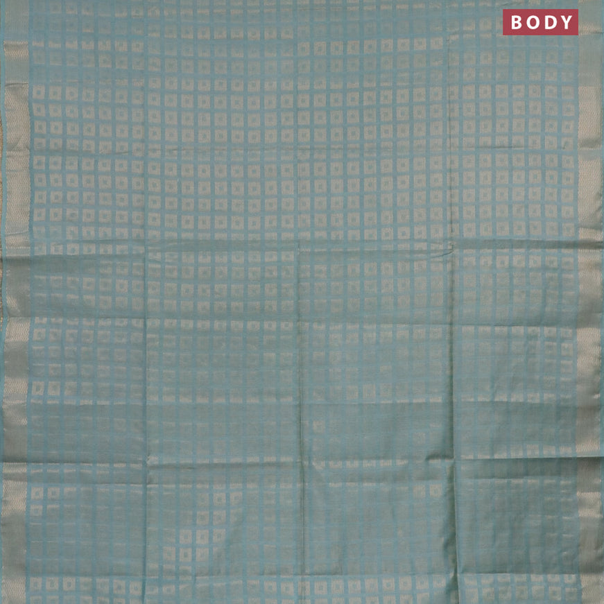 Munga jacquard saree pastel blue with allover zari weaves and zari woven border