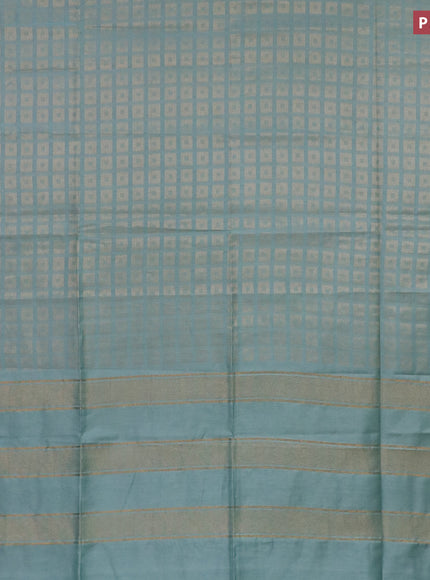 Munga jacquard saree pastel blue with allover zari weaves and zari woven border