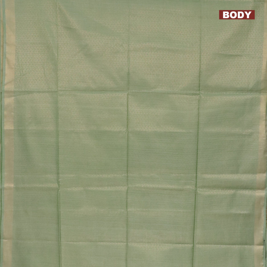 Munga jacquard saree pastel green with allover zari weaves and sequin work pallu