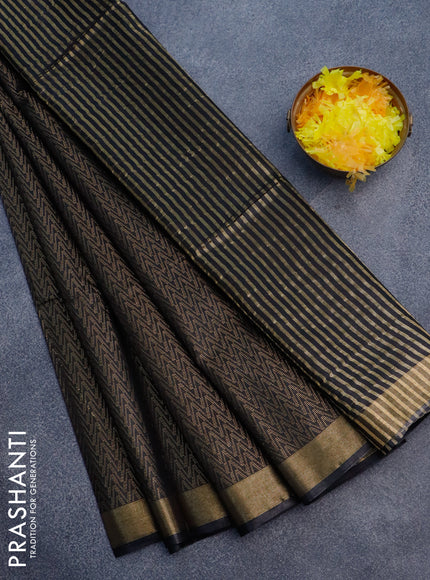 Munga jacquard saree black with allover zari weaves and sequin work pallu