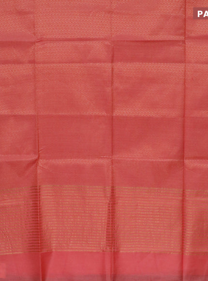 Munga jacquard saree peach shade with allover zari weaves and sequin work pallu