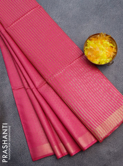 Munga jacquard saree pink with allover zari weaves and sequin work pallu