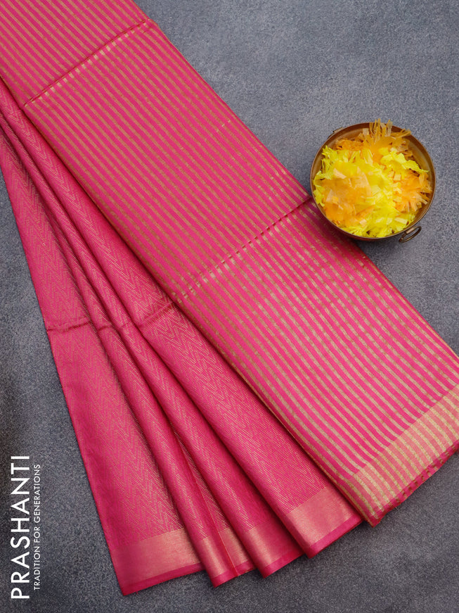 Munga jacquard saree pink with allover zari weaves and sequin work pallu